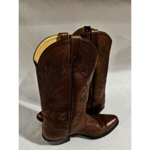 Acme Mens Vintage Brown Pebbled Leather Cowboy Western Boots AC211 Size 9.5 D